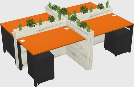 Rectangular shared desk