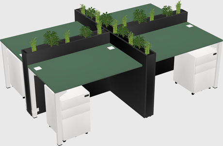 Rectangular shared desk