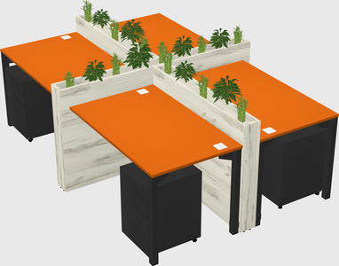 Rectangular shared desk