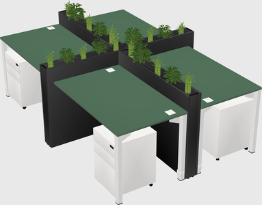 Rectangular shared desk