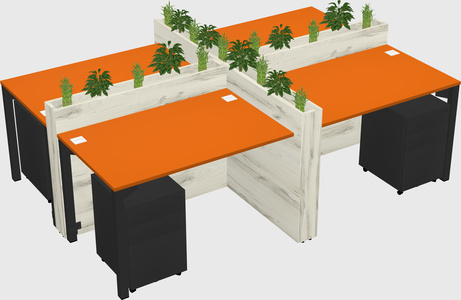 Rectangular shared desk