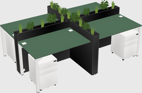 Rectangular shared desk