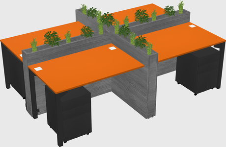 Rectangular shared desk