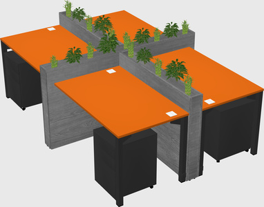 Rectangular shared desk