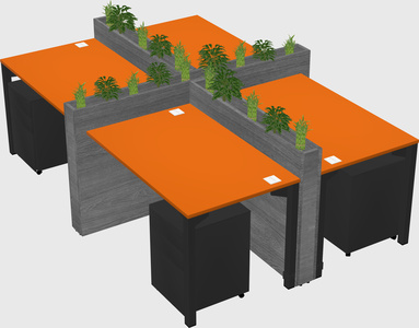 Rectangular shared desk