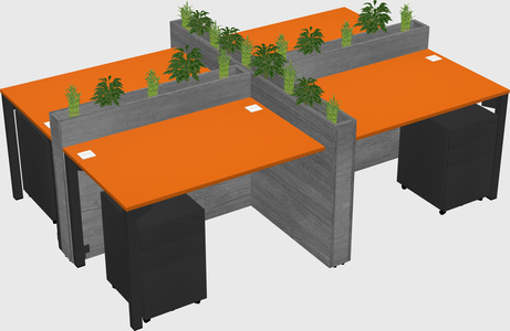 Rectangular shared desk