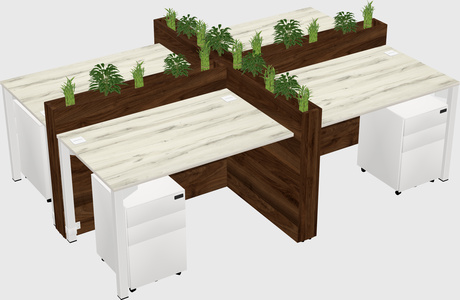 Rectangular shared desk