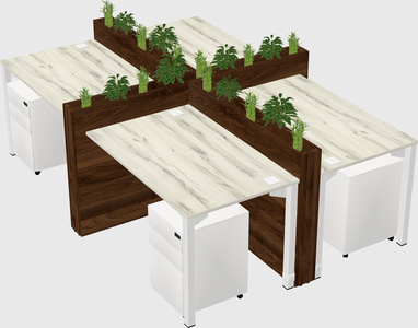 Rectangular shared desk