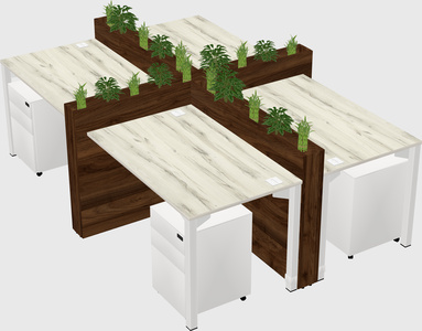 Rectangular shared desk