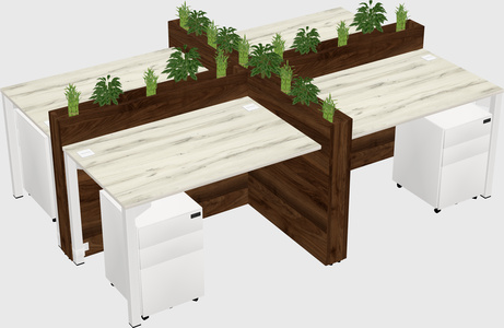 Rectangular shared desk