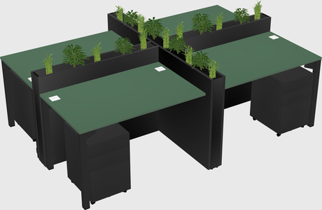 Rectangular shared desk