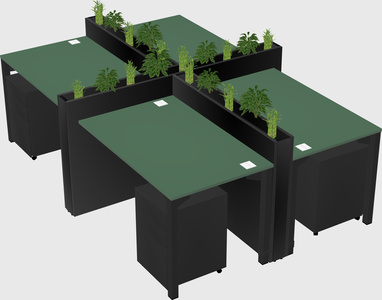 Rectangular shared desk
