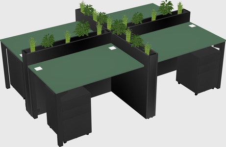 Rectangular shared desk