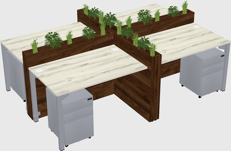 Rectangular shared desk