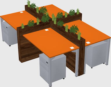 Rectangular shared desk