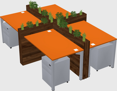 Rectangular shared desk
