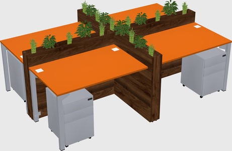 Rectangular shared desk