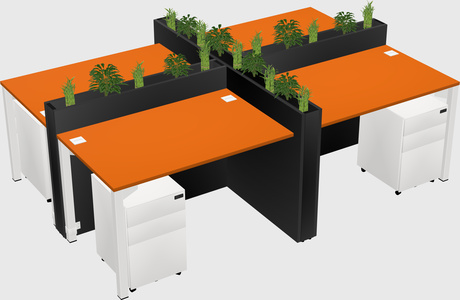 Rectangular shared desk