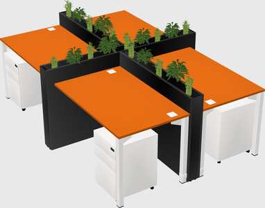 Rectangular shared desk