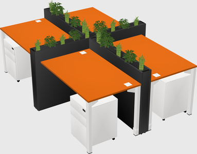 Rectangular shared desk
