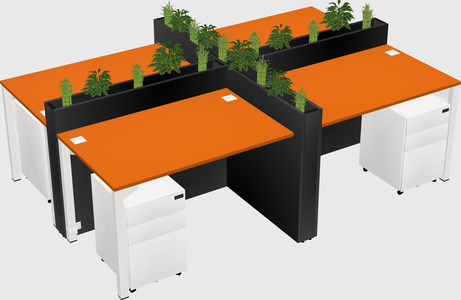 Rectangular shared desk
