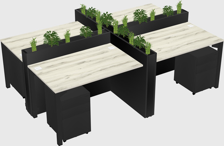 Rectangular shared desk