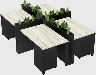 Rectangular shared desk
