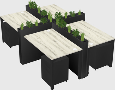 Rectangular shared desk