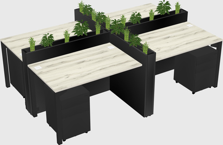 Rectangular shared desk