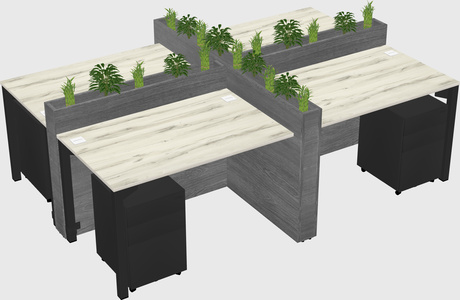 Rectangular shared desk