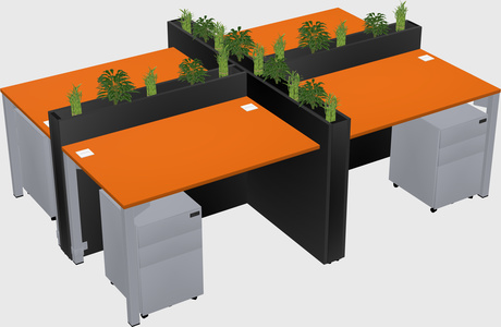 Rectangular shared desk