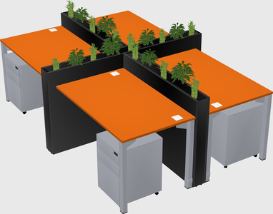 Rectangular shared desk