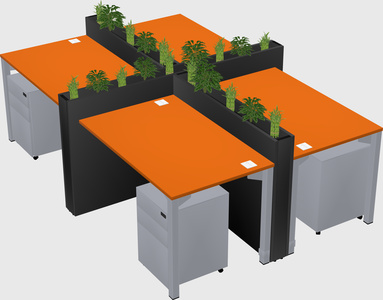 Rectangular shared desk