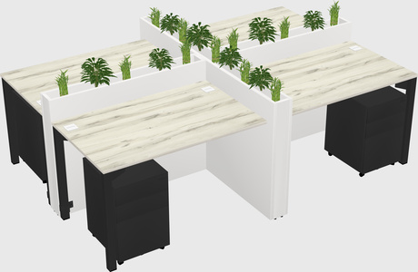 Rectangular shared desk