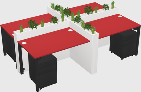 Rectangular shared desk