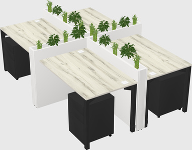 Rectangular shared desk