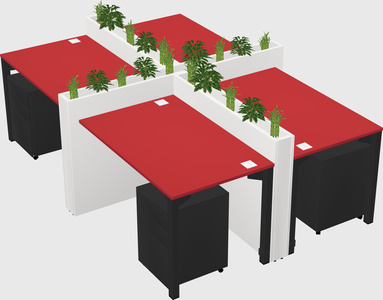 Rectangular shared desk