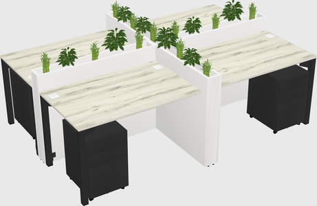 Rectangular shared desk