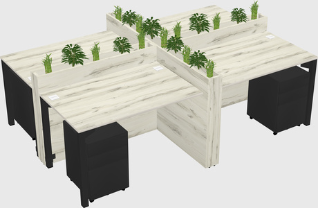 Rectangular shared desk