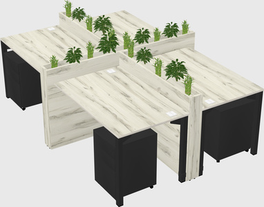 Rectangular shared desk