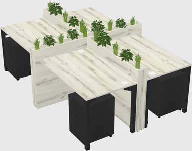 Rectangular shared desk