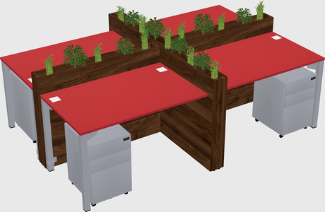 Rectangular shared desk