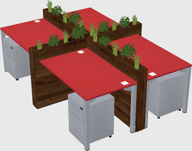 Rectangular shared desk