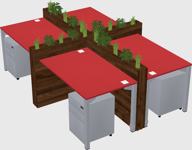 Rectangular shared desk