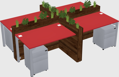 Rectangular shared desk
