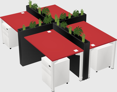 Rectangular shared desk