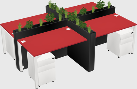 Rectangular shared desk