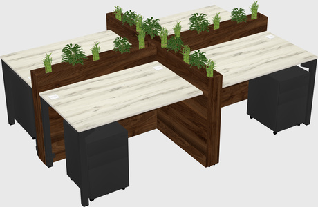 Rectangular shared desk