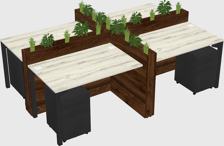 Rectangular shared desk