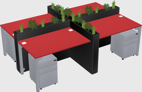 Rectangular shared desk